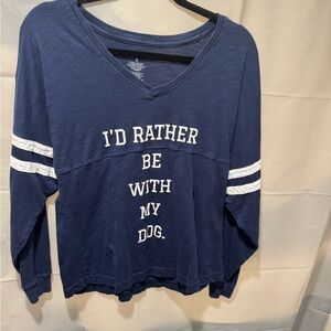 “I’d Rather Be With My Dog” Graphic Long Sleeve Shirt